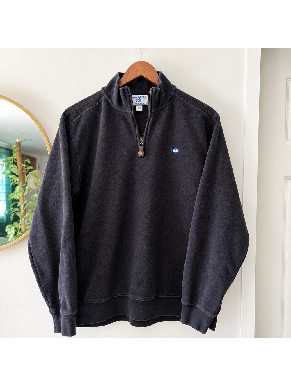 Southern Tide Men's Black 1/4 Zip Pullover Sweatshirt Size M